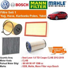 Seat Leon SC 1.6 TDI CLHB 2013 - Filtre Bakım Seti ORJİNAL